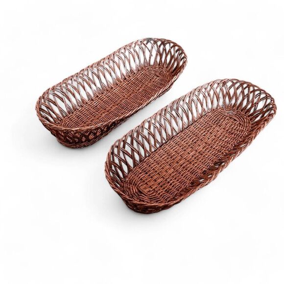 Oval Wicker Bread Basket Bundle of two - Picture 3 of 8